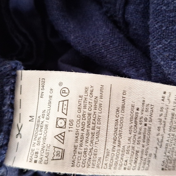 Jumpsuit, Linen, Opeb Back, Navy Polk-a-Dot, sz 8, NWOT - Picture 12 of 12